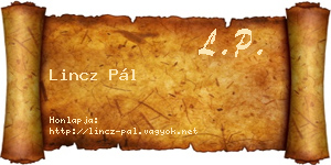 Lincz Pál névjegykártya